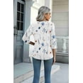 thumbnail image 6 of Zeagoo Women's 3/4 Sleeve V Neck Shirts Casual Basic Floral Blouses Fashion Business Work Tunic Tops, 6 of 6