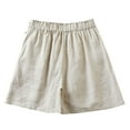 thumbnail image 1 of AherBiu Lounge Shorts for Women Cotton Linen Elastic High Waisted Wide Leg Summer Lightweight Shorts, 1 of 3