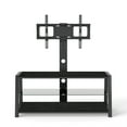 thumbnail image 6 of Euroco Wooden Storage TV Stand Black Tempered Glass Height Adjustable Universal Swivel Entertainment Center With Mount TV Stand,black, 6 of 9