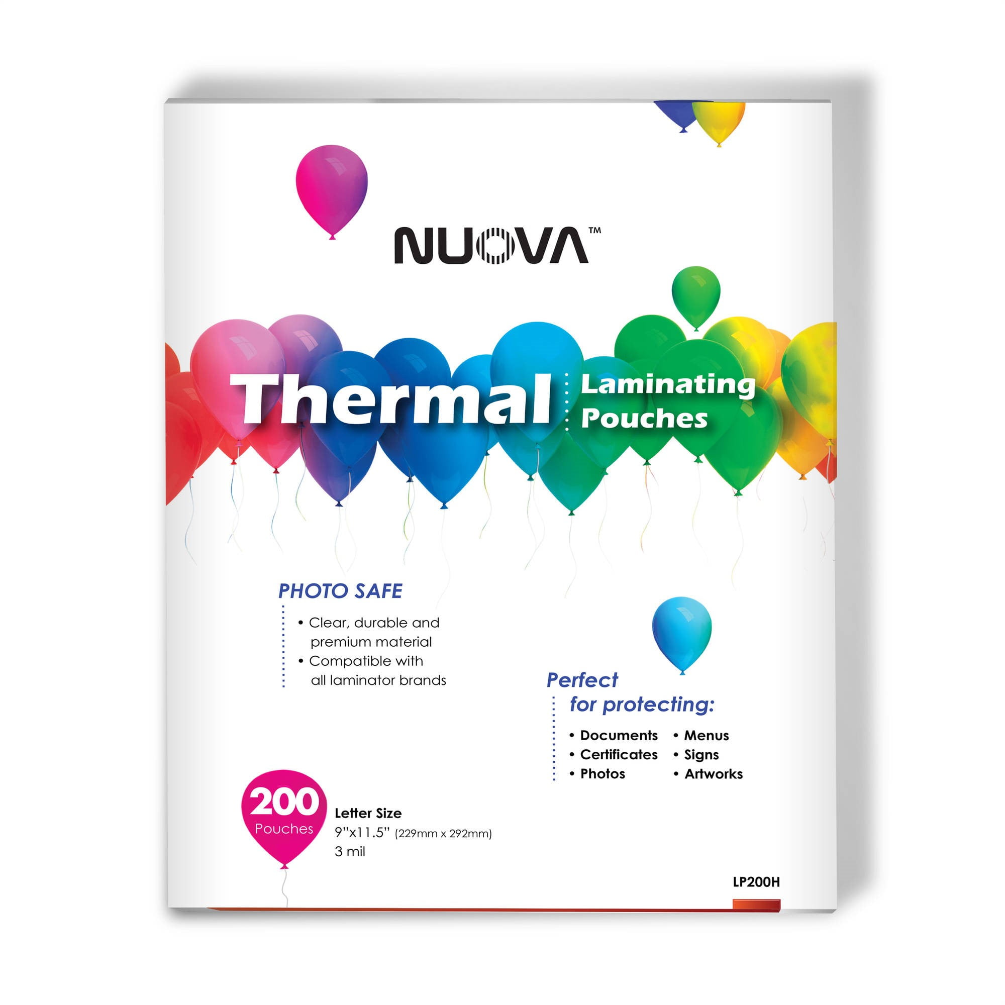 Nuova 5 Mil Thermal Laminating Pouches 9 x 11.5 Inches 5 x 7-Inches Bundle