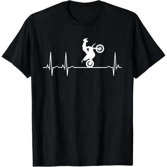 Dirt Bike Heartbeat Funny EKG Motocross Race Riders Gift Men T-ShirtMen and women can wear, black T-shirts, gifts. Age: M,L,XL 2XL, 3XL, 189XL