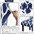 thumbnail image 4 of Dining Room Chair Covers Set of 4, Washable Kitchen Seat Protector, Removable Printed Stretchable Parsons Chair Slipcover for Room, Office, Hotel, Ceremony(01# Cyan), 4 of 6
