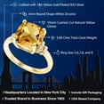 thumbnail image 2 of Gem Stone King 3.89 Ct Cushion Yellow Citrine 18K Yellow Gold Plated Silver Ring, 2 of 5