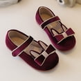 thumbnail image 5 of Toddler Little Girl Mary Jane Dress Shoes Ballet Flats for Girl Party Shoes Bowknot Princess Shoes Purple 6(21), 5 of 6