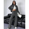 thumbnail image 4 of Conjunto Deportivo de Dos Piezas para Mujer, Ideal para Otoño Incluye Sudadera de Larga con Cremallera y Pantalón Gris Oscuro M, 4 of 7