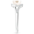 thumbnail image 3 of ANGARA Freshwater Cultured Pearl Ring with Bypass Shank in 14K White Gold for Women | June Birthstone, Birthday, Anniversary, Jewelry Gift for Women | Pearl Ring, 3 of 8