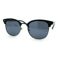 thumbnail image 4 of Iconic Half Rim Gentlemanly Hipster Fashion Horn Temple Sunglasses Black Gunmetal - Black, 4 of 7