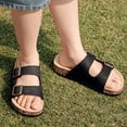 thumbnail image 5 of Lezzglt Kids Slides Sandals, Cork Footbed Sandals for Girls Boys, Non-Slip Boys and Girls Slides Shoes with Adjustable Buckle Summer Slip-on Slippers Indoor Outdoor, 5 of 8