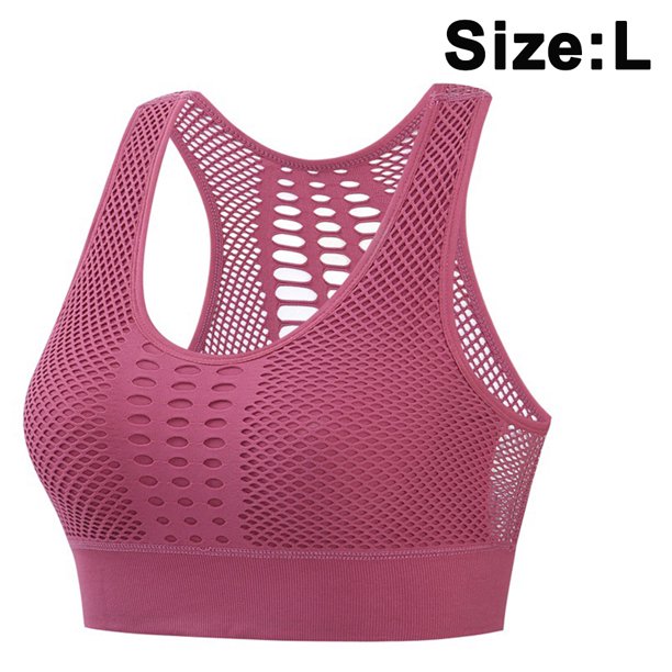Sujetador deportivo para mujer, sin costuras, a prueba de golpes, sujetadores de Yoga de malla, sujetador de entrenamiento acolchado extraíble, camisetas sin mangas cortas atléticas de moda