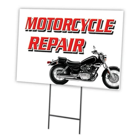 SignMission C-1824-DS-Motorcycle Repair 18 x 24 in. Motorcycle Repair Yard Sign & Stake