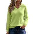 thumbnail image 2 of Szhihuiw Women's Lightweight Sweaters Fall Fashion Solid Color Long Sleeve Knit Hooded Sweater Business Casual Tops for Women, 2 of 9