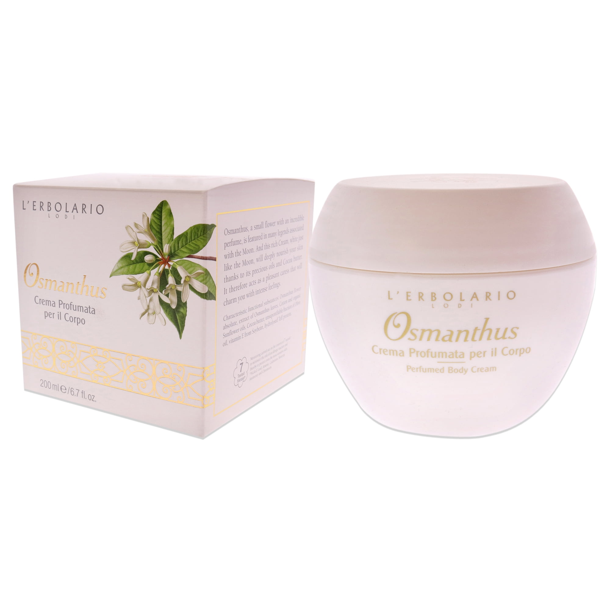 L'Erbolario Osmanthus Perfumed Body Cream Lotion, Body Moisturizer, 6.7 oz