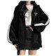 thumbnail image 1 of Mujeres Casual manga larga bolsillo suelto estampado cremallera medio y largo Tops sudaderas con capucha blusa de mujer Fridja bvmnju5032, 1 of 6