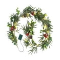 thumbnail image 2 of Christmas Garland Pre Lit Christmas Garland with Lights 6 Feet 20 LED Battery Operated Christmas Lights with Berry Leaves Indoor Christmas Decorations for Stairs Fireplace Door, 2 of 9