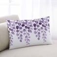 thumbnail image 2 of Purple Eucalyptus Leaves Throw Pillow Cover 20 x 36 Inch Decorative Pillow Cover Watercolor Floral Leaf Plants Lumbar Pillowcase Seasonal Rectangle Cushion Case for Couch Sofa Bed Living Room, 2 of 7