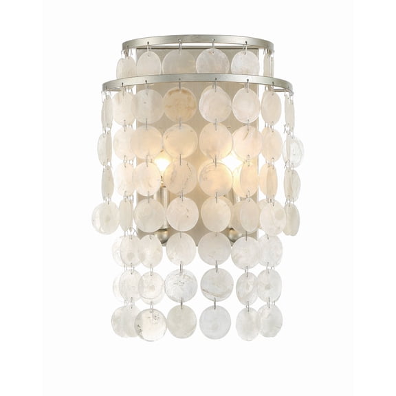 BRI-3002-SA Crystorama Lighting Brielle - Two Light Wall Sconce in Timeless Style - 9 Inches Wide by 14 Inches High-Antique Silver Finish