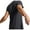Dark Gray, variant on Post Shoulder Surgery Shirts for Mens Summer Stretch Full Open Tear Away Short Sleeve Side Snap Basic Tee Shirt Tops