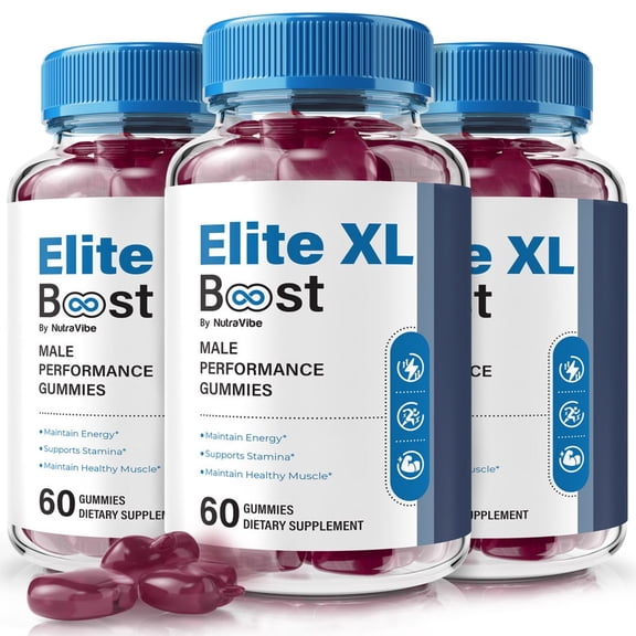 (3 Pack) Elite XL Boost – Gummies with a Natural Daily Blend for Energy & Wellness | Great-Tasting, Easy-to-Chew Gummies (180 Gummies)