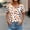 Multicolor 2, variant on Plus Size Blouses for Women Short Sleeve Floral Print Graphic T-Shirts for Party V-Neck Summer Loose Clothes Multicolor, Sizes S-3X