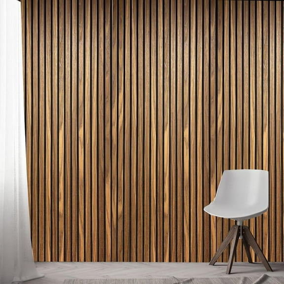 Wood Wall Panels | Acoustic Panels for Interior Wall Décor on Felt Back Board | Decorative Slat Panels for Wall and Ceilings | Light Smoke - 8 x 1 ft. x 2 Pack