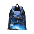 thumbnail image 6 of Rocae Blue Viper Snake for Durable Canvas Backpack Leisure Large Bag Travel Rucksack Multi-function Backpack Small, 6 of 8