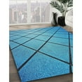 thumbnail image 2 of Ahgly Company Indoor Rectangle Patterned Bright Turquoise Blue Novelty Area Rugs, Swatch Sample, 2 of 6