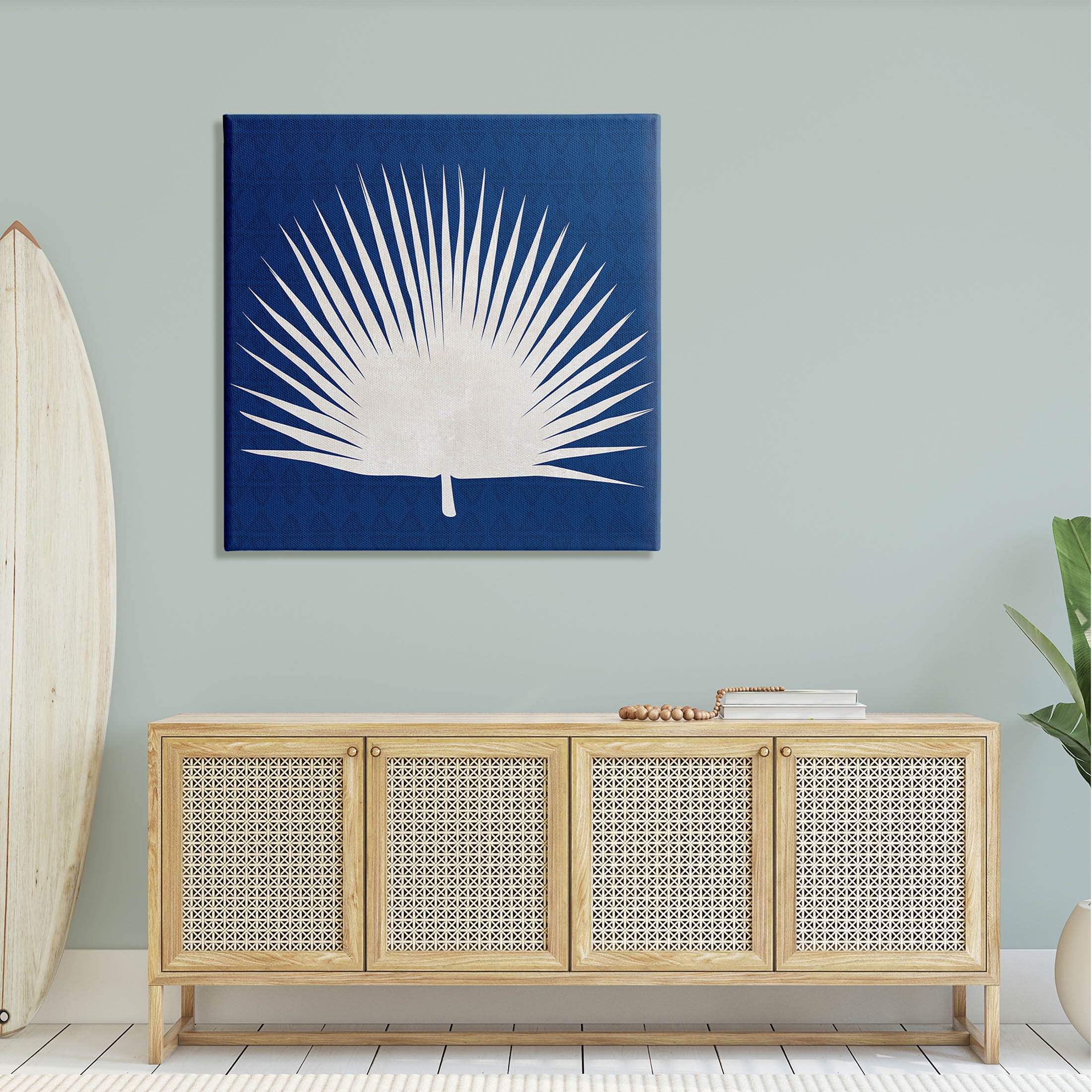 Stupell Industries Fan Palm Leaf Silhouette Graphic Art Gallery Wrapped Canvas Print Wall Art, Design by Susan Jill