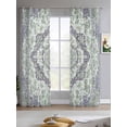 thumbnail image 2 of Green Purple Boho Sheer Curtains 84 Inch Length 2 Panels Set for Living Room/Bedroom, Vintage Abstract Art Floral Ethnic Tribe Kitchen Curtains Grommet Semi-Sheer Curtains Window Treatments 42"x84"x2, 2 of 7
