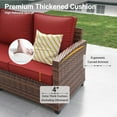 thumbnail image 2 of ELPOSUN Patio Furniture Sets, 5 Pieces Outdoor Patio Sectional Sofa Set, All-Weather Wicker Rattan Outdoor Conversation Set with Ottoman Thick Wine Red Cushions for Poolside, Backyard, 2 of 7