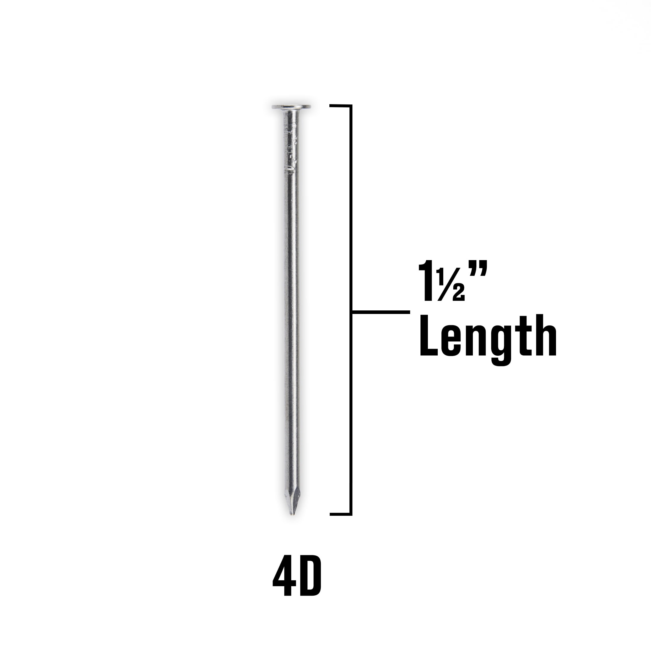 (4 pack) Fas-n-tite Box Nails, 4D x 1-1/2", Steel, Polished, Gray, Interior Framing Nails