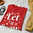 thumbnail image 2 of Veracco Let It Snow Christmas T-Shirt for Men - Funny Xmas Gifts Ugly Costumes | Cool Graphic Tee (Red), 2 of 4