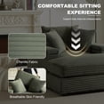 thumbnail image 5 of TUANLUO 44" Single Chaise Lounge Indoor, Oversized Corduroy Lounge Chair with Ottoman, Deep Seat Single Recliner Chair with Pillows, Soild Wood Sofa Couch for Living Room, Army Green, 5 of 9