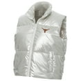 thumbnail image 2 of Women's ZooZatz Silver Texas Longhorns Metallic Cropped Full-Zip Sleeveless Puffer Vest, 2 of 4