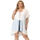 thumbnail image 4 of Women's Plus Size Cardigan Hollow Out Ruffle Short Sleeve Midi Summer Cardigans White 4X, 4 of 7