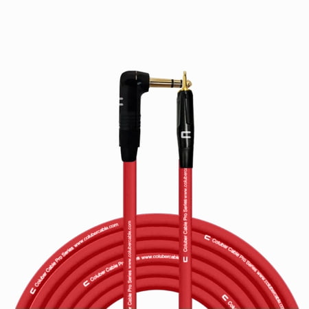 Coluber Cable Right Angle 1/4" TRS to 3.5 TS Male Pro 3-Pin Audio Connector
