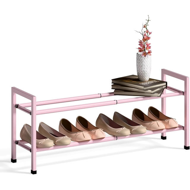 Expandable Shoe Rack for Closet \uC\uD Adjustable Shoe Rack for Small Space Small Shoe Organizer for Front Door Sturdy Metal