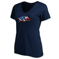 thumbnail image 2 of Women's Navy Arkansas Razorbacks Banner Wave V-Neck T-Shirt, 2 of 3