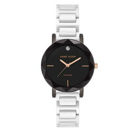 - Anne Klein Diamond Gunmetal Dial Ladies Watch 3365GYWT