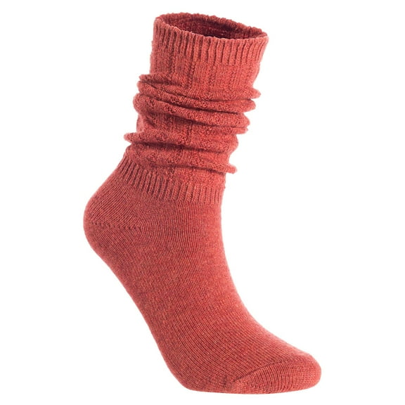 Lian LifeStyle Cute Women's 1 Pair Wool Crew Socks, HR1764, Size 6-9, Color Brick Red