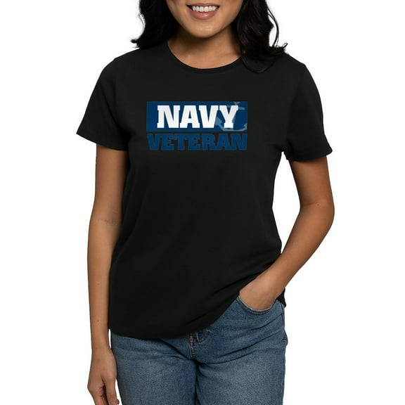 CafePress - US Navy Veteran Women's Dark T Shirt - Women's Traditional Fit Dark T-Shirt