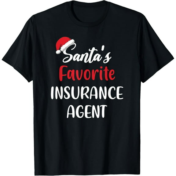 Santas Favorite Insurance Agent Gift Christmas Funny Pajama T-Shirt