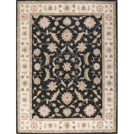 RugSource Black Floral Hand-Tufted Oushak Agra Oriental Area Rug 10x13