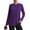 Purple, variant on Pinspark Long Sleeve Workout Tops for Women Solid Athletic Shirts Lightweight Yoga Shirt Stretchy Running Top Loose Fit Dark Blue XXL