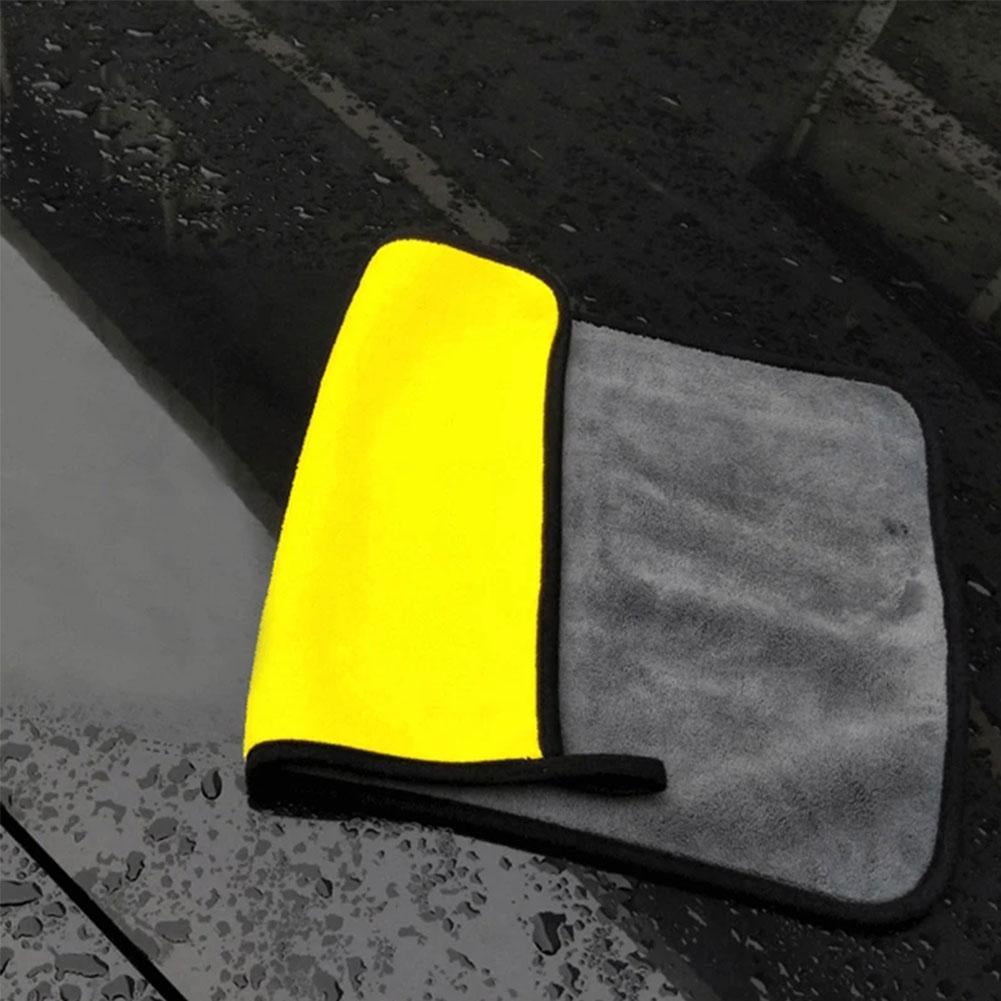 Supply Wholesale Car Cleaning Cloth Coral Fleece Thickened Absorbent  Double-Sided Fleece AB Surface Two-Color Cleaning Car Wash Towel 30*40