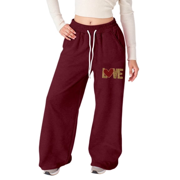 WAYUTE Girls Baggy Sweatpants Lightweight Straight Leg Sports Athletic Pants with Pockets Loose Comfort Stretch Outdoor Sweat Pants