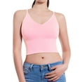 thumbnail image 6 of Made by Olivia Women's Seamless Padded Workout Sports Bra Cami Cropped Yoga Tank Top with Adjustable Straps, 6 of 7