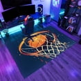 thumbnail image 4 of Sports Basketball Hoop Area Rugs, Court Theme Carpet, Washable Non Slip Low Pile Soft Rug for Entryway Living Room Bedroom Decor Mat 3ftx4ft, 4 of 8