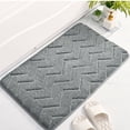 thumbnail image 2 of sruoe Bath Mat Rugs, Bath Mats for Bathroom Floor, Extra Absorbent Quick Dry Bathroom Mats, Washable Bath Rugs and Mats, Bath Carpet for Shower, Polyester, Gray, 2 of 5