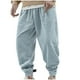 thumbnail image 1 of Pantalones largos de moda para hombre, con lazo elástico, ajustados, de pierna recta pequeña, 1 of 5