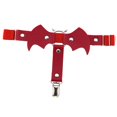 thumbnail image 4 of góticas de material cuero con alas de murciélago para mujer, arnés, cinturón con clip de metal rojo, 4 of 7